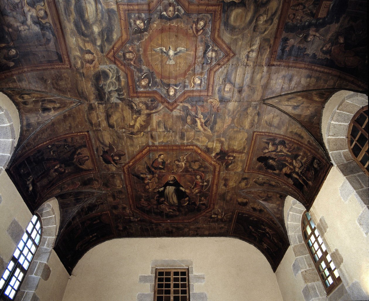 Strop dawnego klasztoru dominikanów (szpital) (1664). Malarstwo z XVII wieku. Dinan, Cotes d