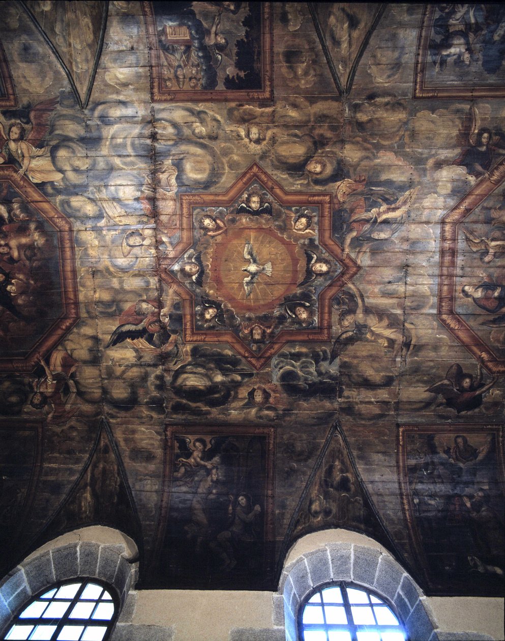 Strop dawnego klasztoru dominikanów (szpital) (1664). Malarstwo z XVII wieku. Dinan, Cotes d