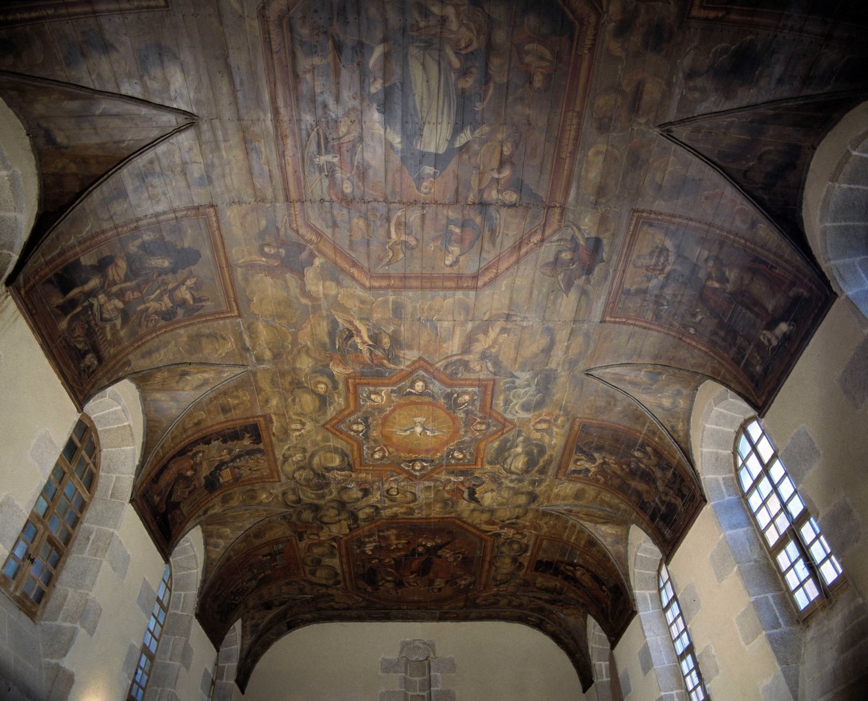 Strop dawnego klasztoru dominikanów (szpital) (1664). Malarstwo z XVII wieku. Dinan, Cotes d