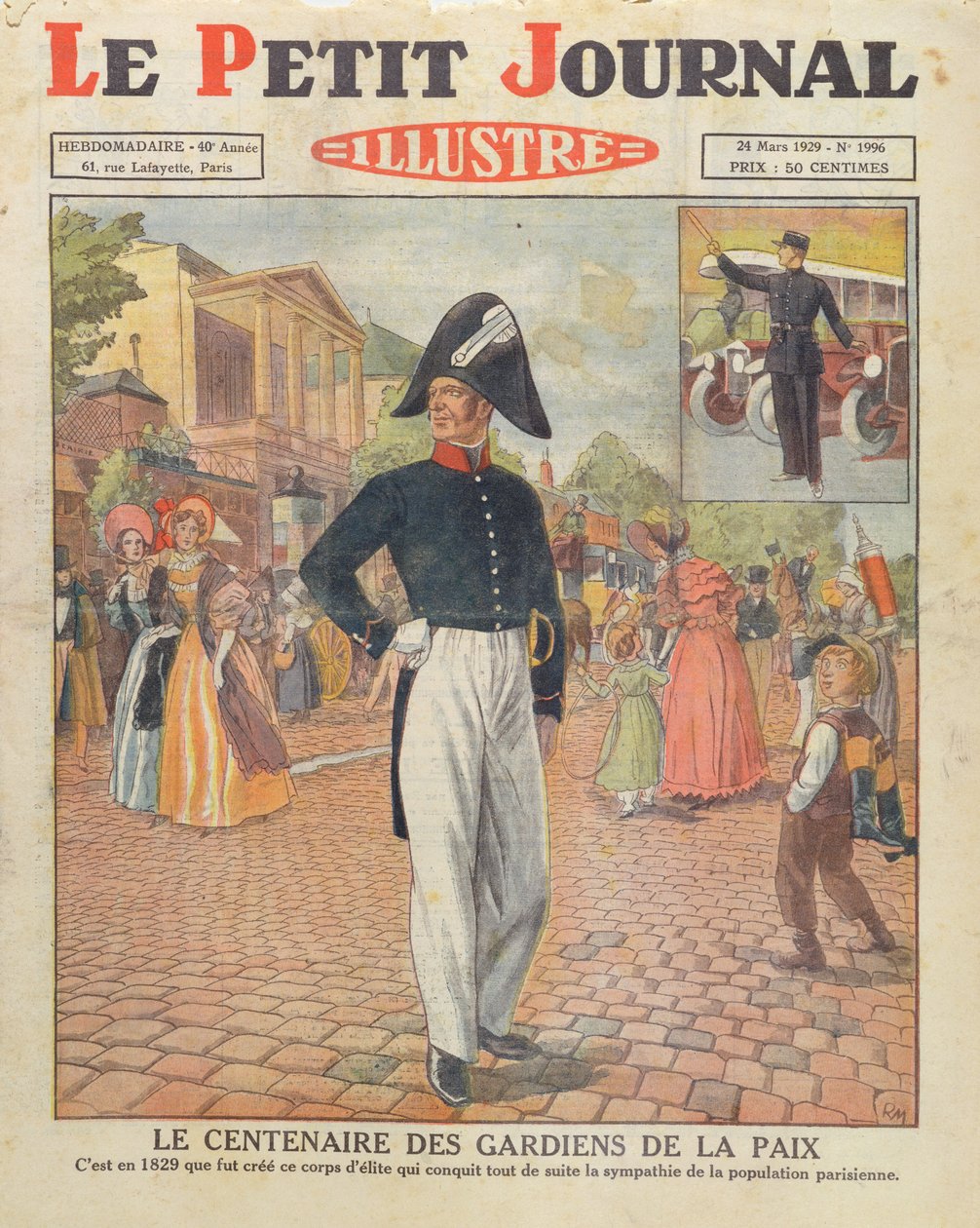 Stulecie Strażników Pokoju, ilustracja na okładce Le Petit Journal, 24 marca 1929 autorstwa French School