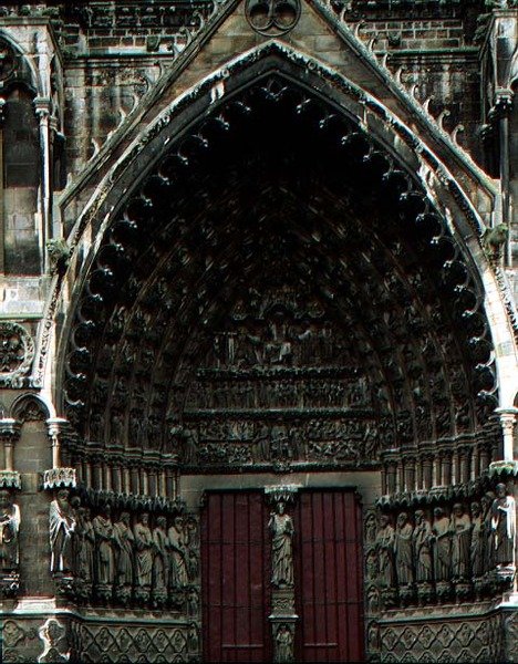 Portal Centralny Fasady Zachodniej przedstawiający Sąd Ostateczny (zdjęcie) (szczegóły patrz 94631-32) autorstwa French School