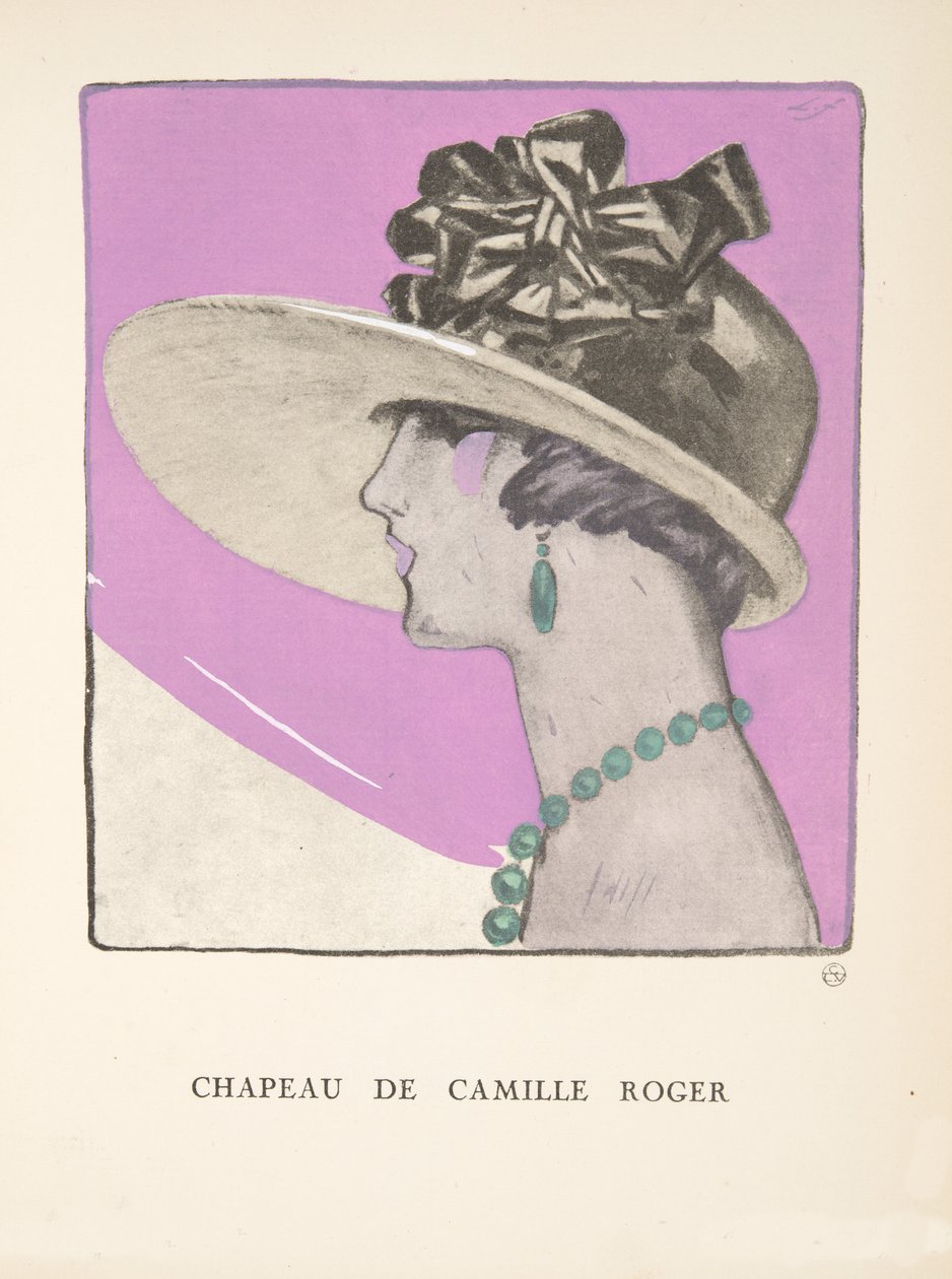 Chapeau de Camille Roger, z kolekcji talerzy modowych autorstwa French School