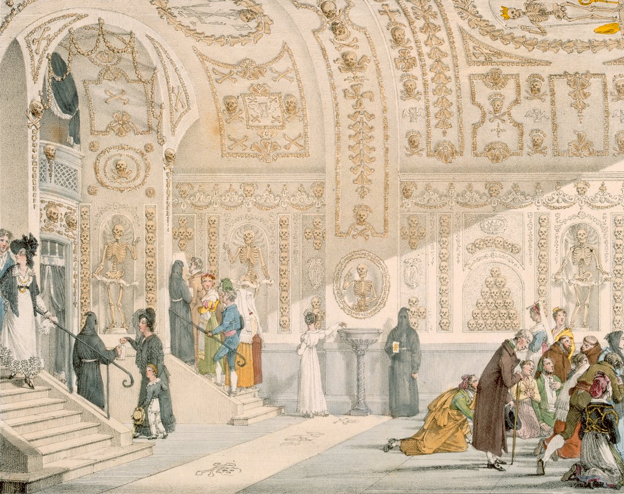 Kaplica Umarłych, rytowana przez złoczyńcę, wyd. 1820 (kolor grawerowany) autorstwa French School