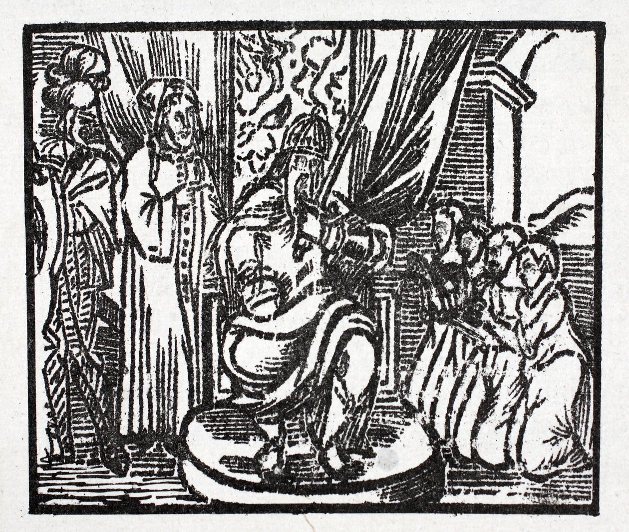 Karol Wielki nazywa rycerzy Reynauld, Guichard, Alard i Richardet, synami księcia Aymon autorstwa French School