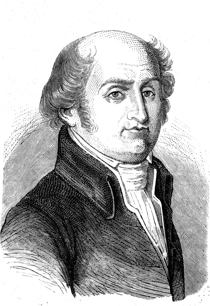 Charles Gilbert ROMME (1750-1795), francuski matematyk, rewolucjonista i polityk. Grawerowanie 1868 autorstwa French School