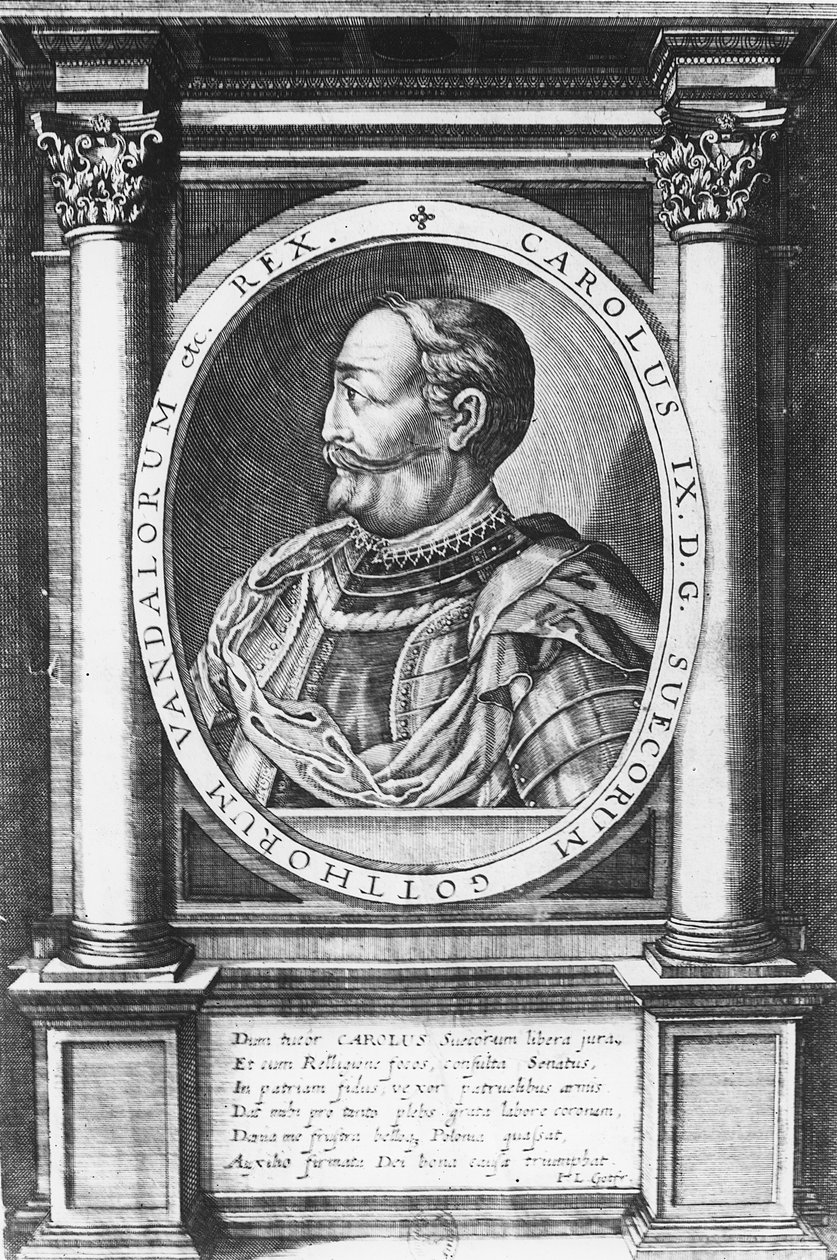 Karol IX, król Szwecji (rycina) autorstwa French School