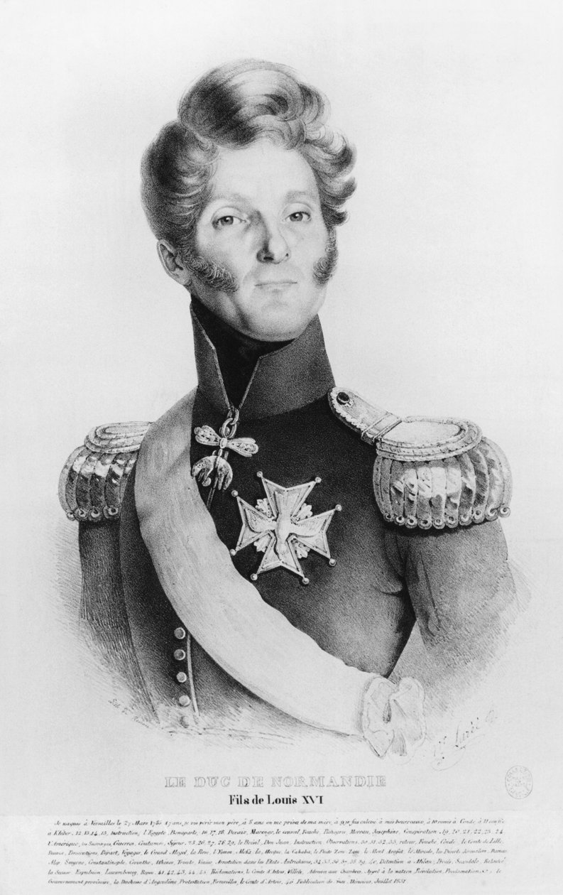 Charles de Bourbon, książę Normandii lub baron Richemont, pretendent do tronu Francji jako król Ludwik XVII, ok. 1831-35 autorstwa French School