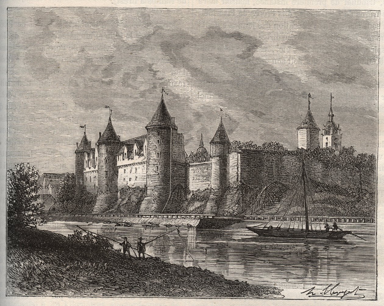 Chateau de Josselin - Morbihan en Bretagne - rycina w „La France illustree: geografia, historia, administracja statystyczna” autorstwa V.A. Słodowo-Brązowy. 1884 autorstwa French School