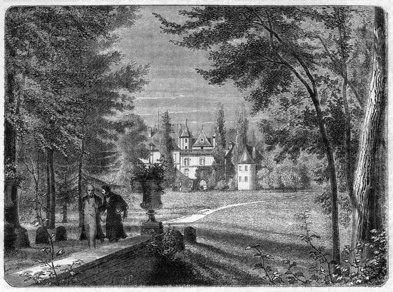 Chateau de Savigny-sur-Orge (Savigny sur Orge) rezydencja Ludwika, Nicolasa DAVOUT (1770 - 1823) Marszałek Cesarstwa - w „Historii cesarstwa po dziejach konsulatu” Adolphe Thiers -1879 - zbiory prywatne autorstwa French School