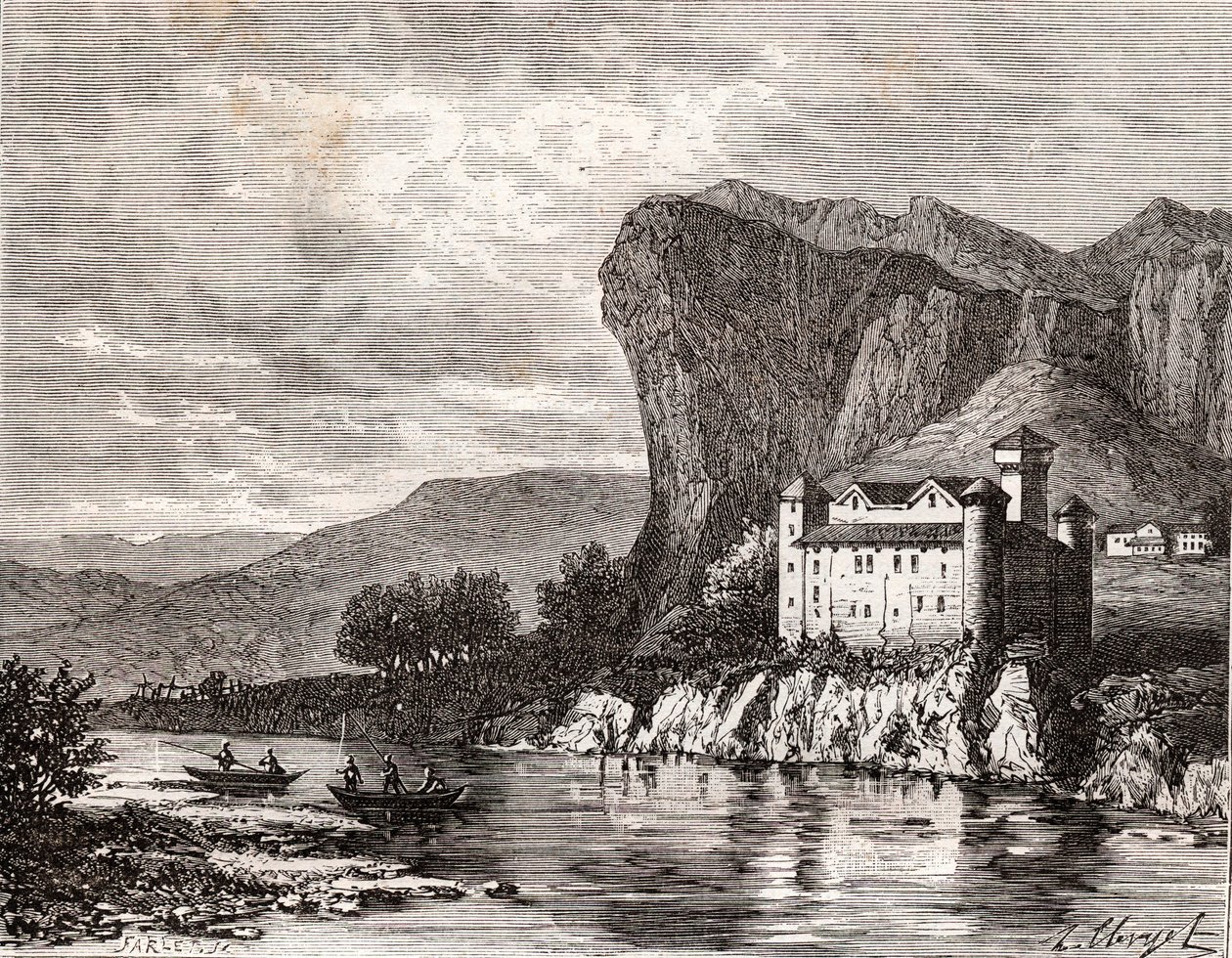 Chateau de la Caze en Lozere - rycina w „La France illustree: geografia, historia, administracja statystyczna” autorstwa V.A. Słodowo-Brązowy. 1884 autorstwa French School