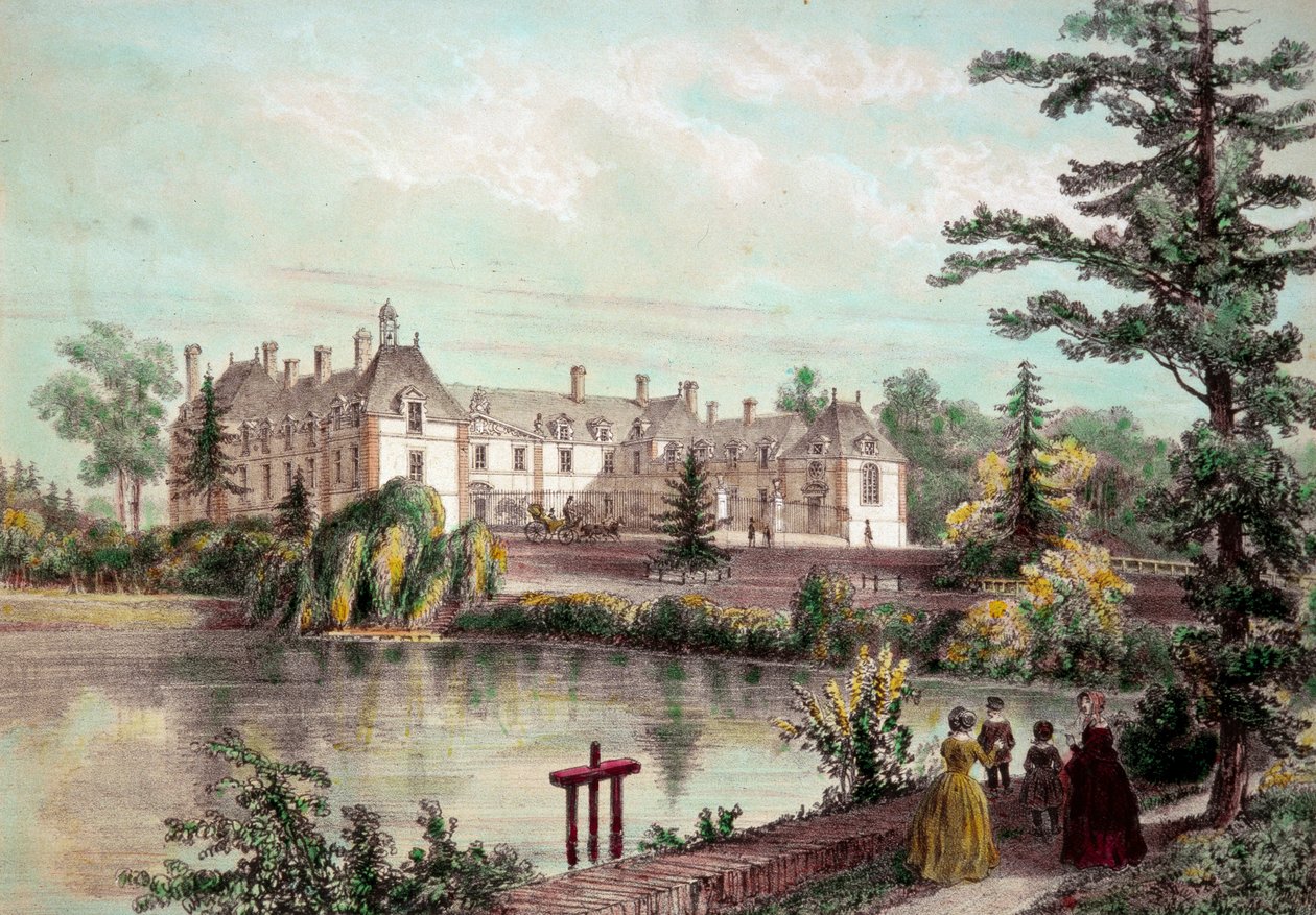 Chateau de la Loire: Widok na Chateau de la Seilleraye w Carquefou (Loire Atlantique). Druki z XIX-wiecznej kolekcji prywatnej autorstwa French School