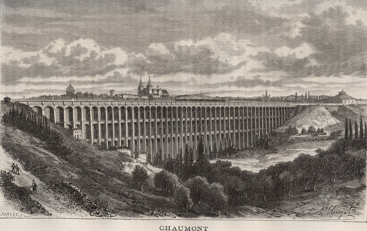 Chaumont - Haute-Marne - grawer w „La France illustrée: geografia, historia, administracja statystyczna” autorstwa V.A. Malt-Browna. 1884 autorstwa French School