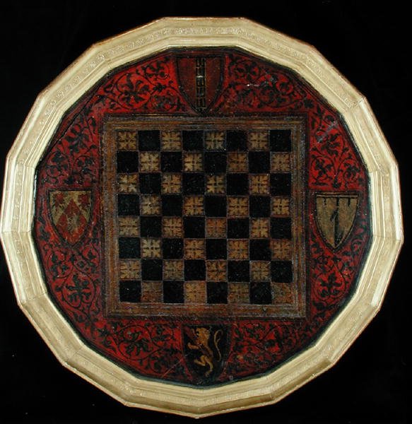 Szachownica z czterema herbami, ok.1400-30 autorstwa French School
