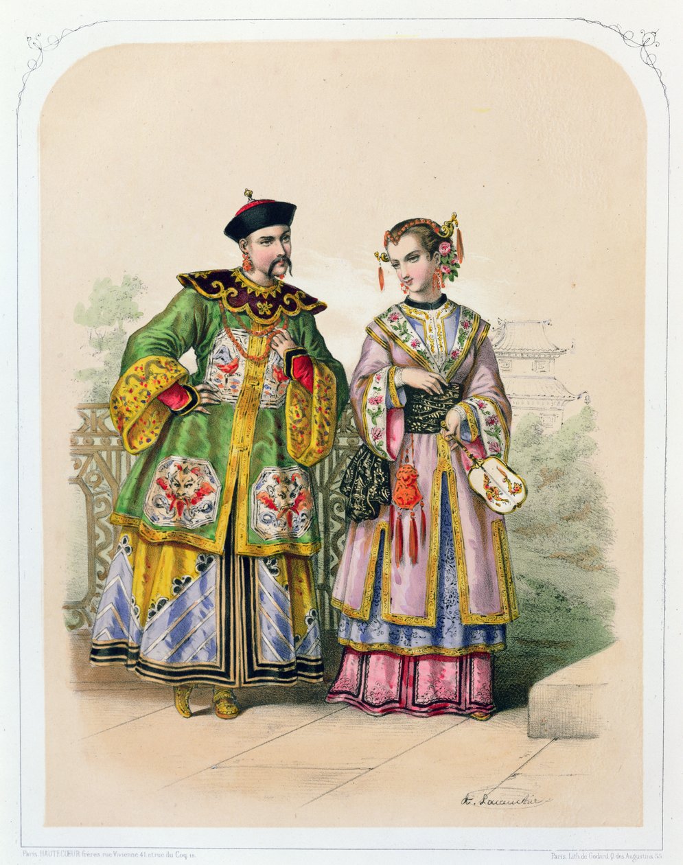 Chińczyk i dama, połowa XIX wieku autorstwa French School
