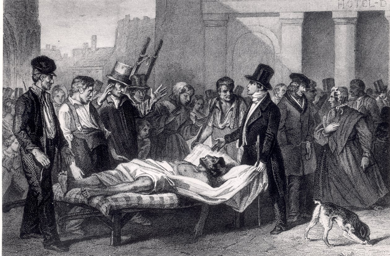 Cholera w Paryżu, 1832 autorstwa French School