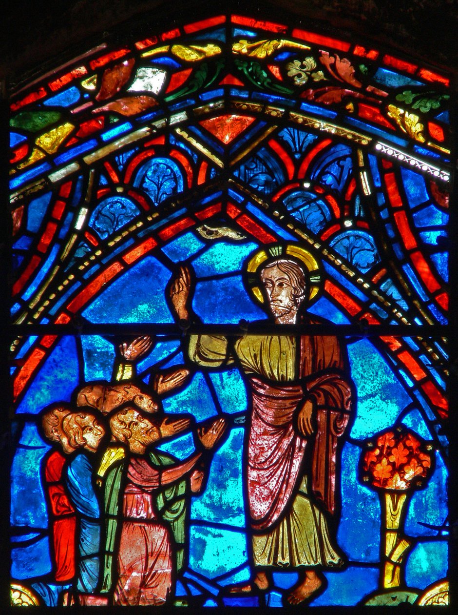 Chrystus błogosławi grupę ludzi (w28b) autorstwa French School