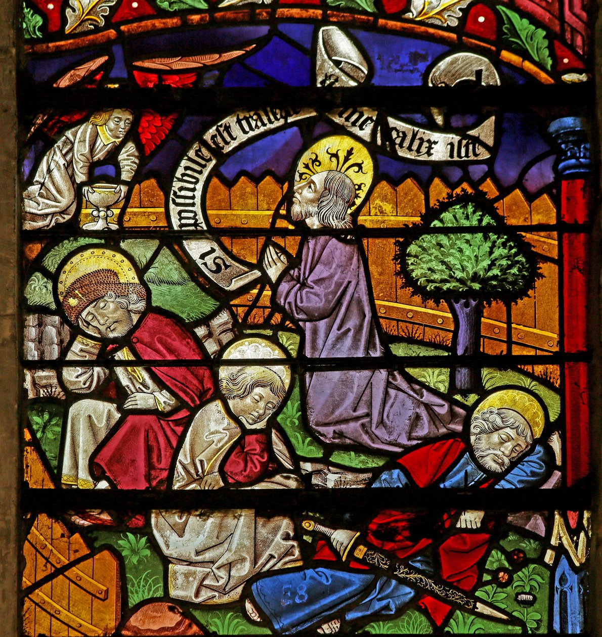 Chrystus w Getsemani; śpiący uczniowie autorstwa French School