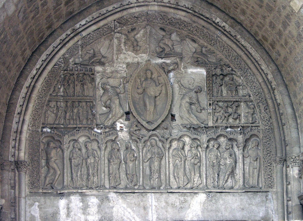 Chrystus z dwoma aniołami i scenami z życia św. Etienne, od drzwi północnych autorstwa French School