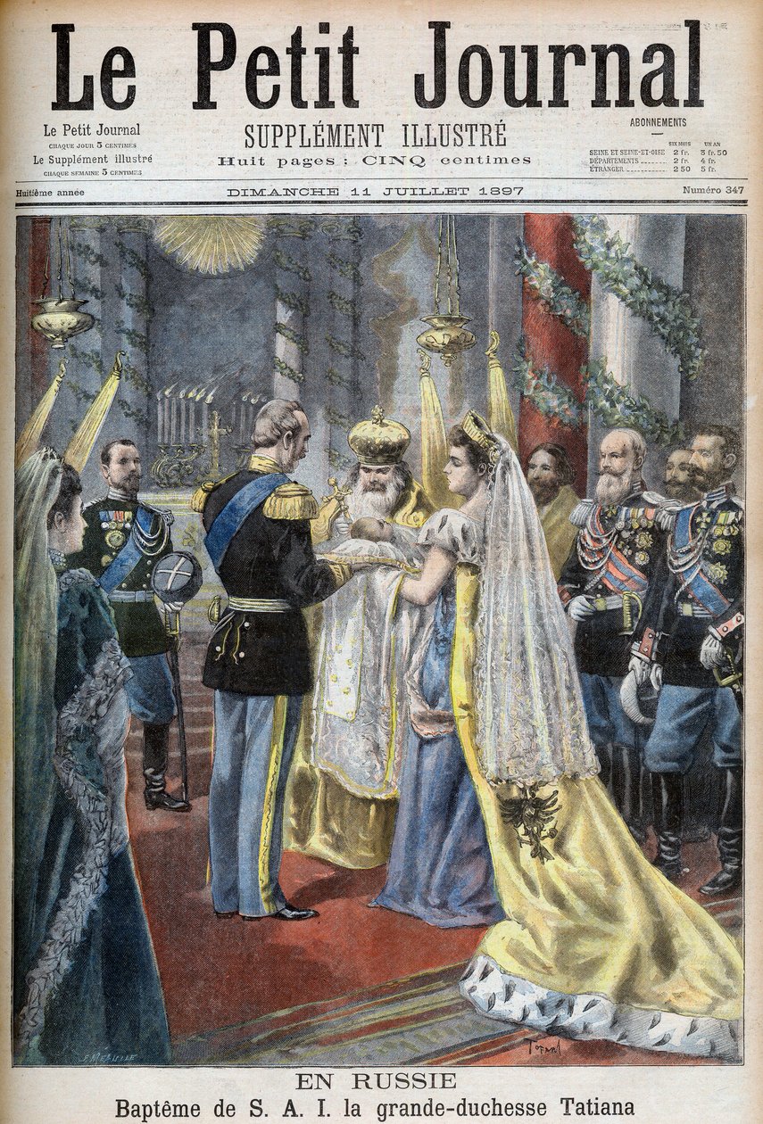 Chrzest Wielkiej Księżnej Tatiany Rosji, ilustracja do Le Petit Journal autorstwa French School