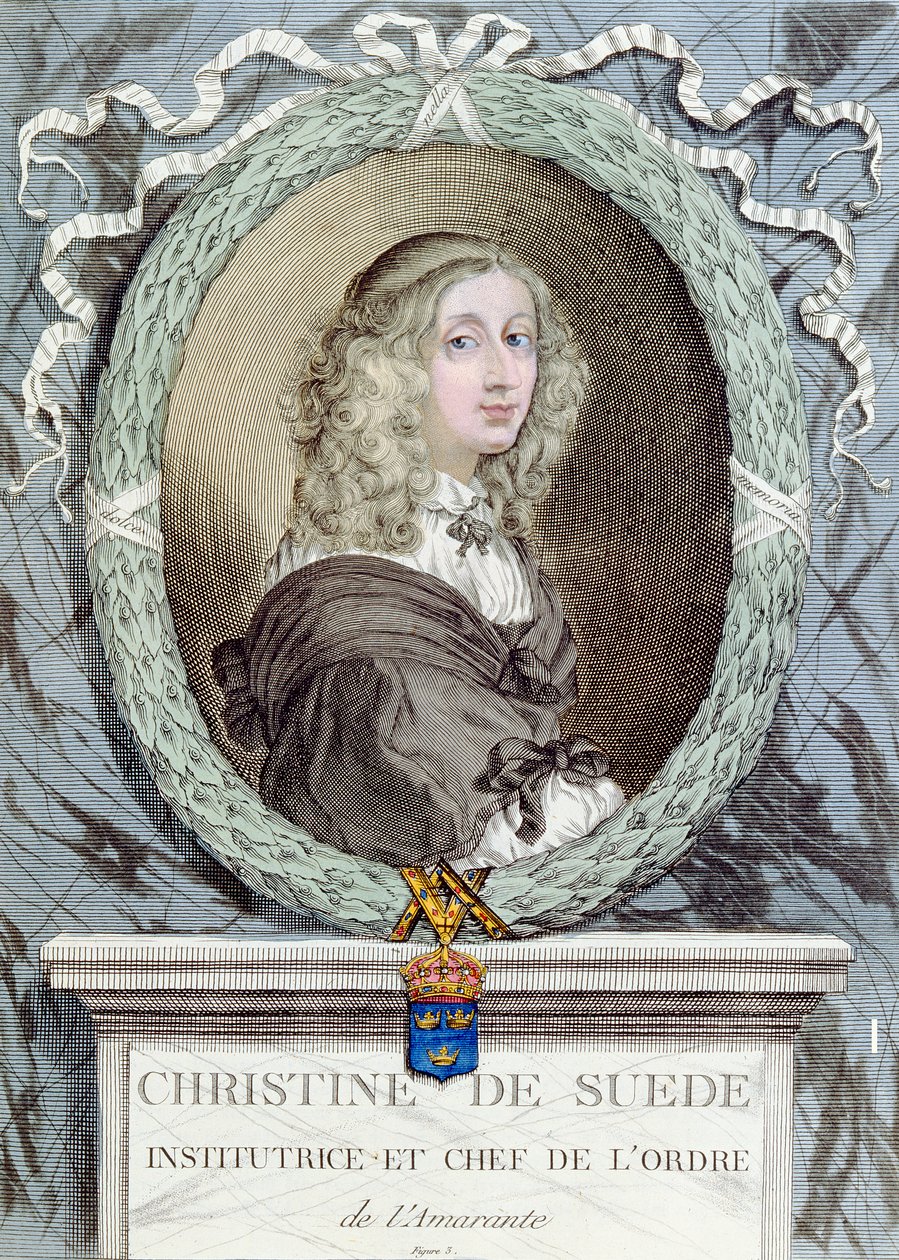 Krystyna (1626-89) królowa Szwecji, założycielka i głowa zakonu amarantystów autorstwa French School