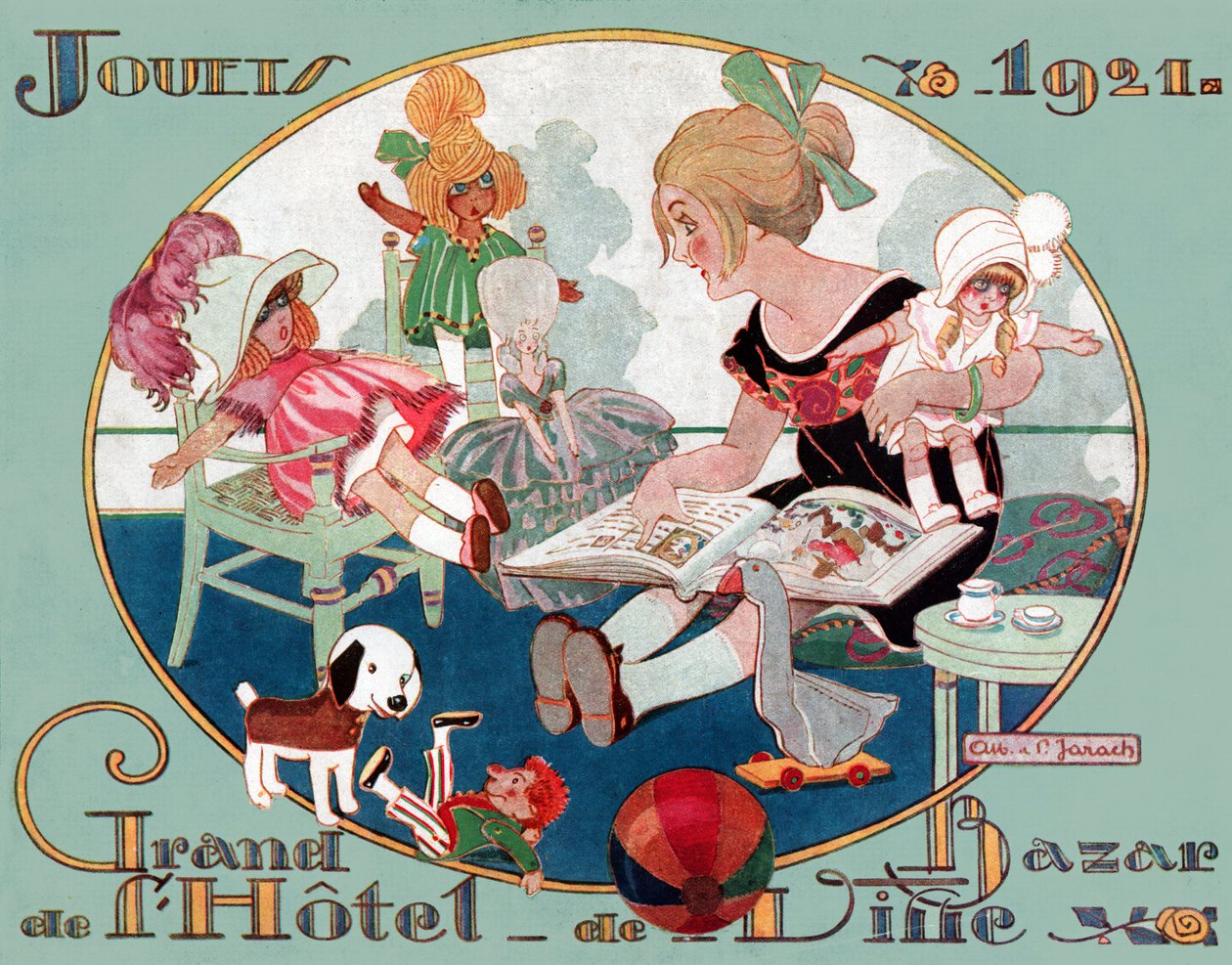 Zabawki świąteczne. (Ilustracja autorstwa French School