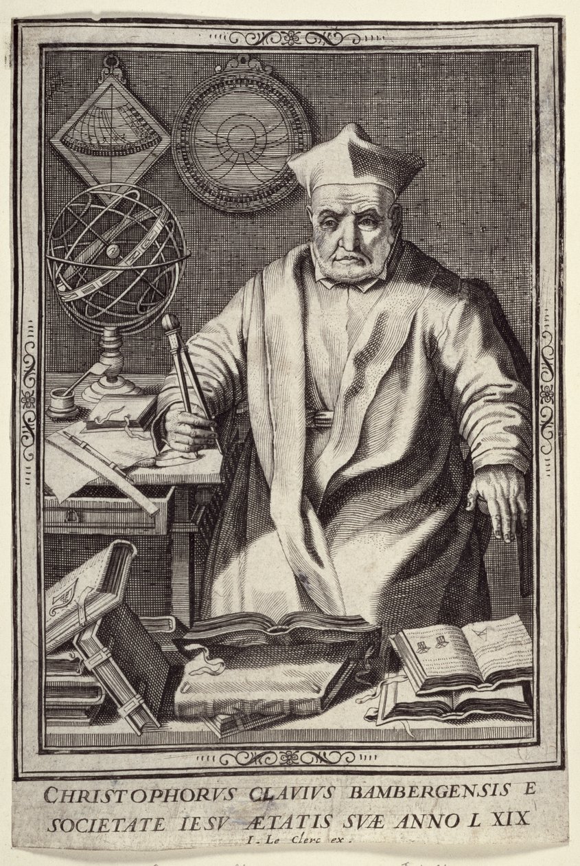 Christopher Clavius (1537-1612) w wieku 69, opublikowany przez Jean Le Clerc, c.1606-07 autorstwa French School