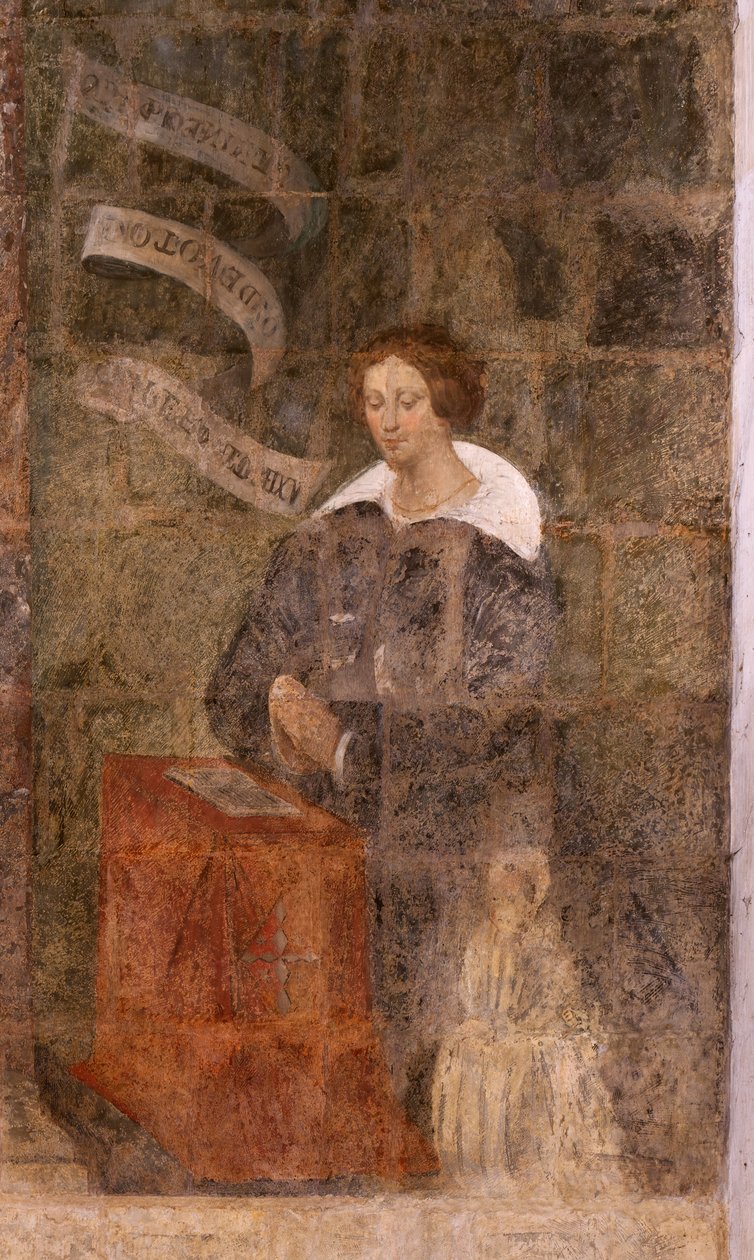 Kościół (kościół św. Jana Chrzciciela). Wnętrze. Kaplica św-Fursy. Malowidła ścienne. Gloryfikacja Maryi (fresk zwany dobrą śmiercią). Początek XVII wieku. autorstwa French School