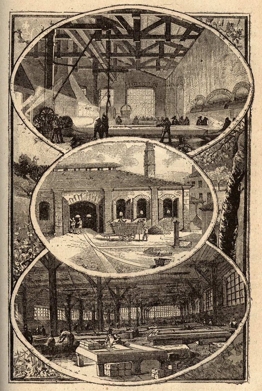 Cirey-sur-Vezouze (Meurthe-et-Moselle) - PRODUKCJA LODÓW - grawerowanie w „” PATRIE”” - PECTUREQUIRE OPIS FRANCJI W 6 TOMACH WG LUCIENA HUARDA - koniec XIX wieku autorstwa French School