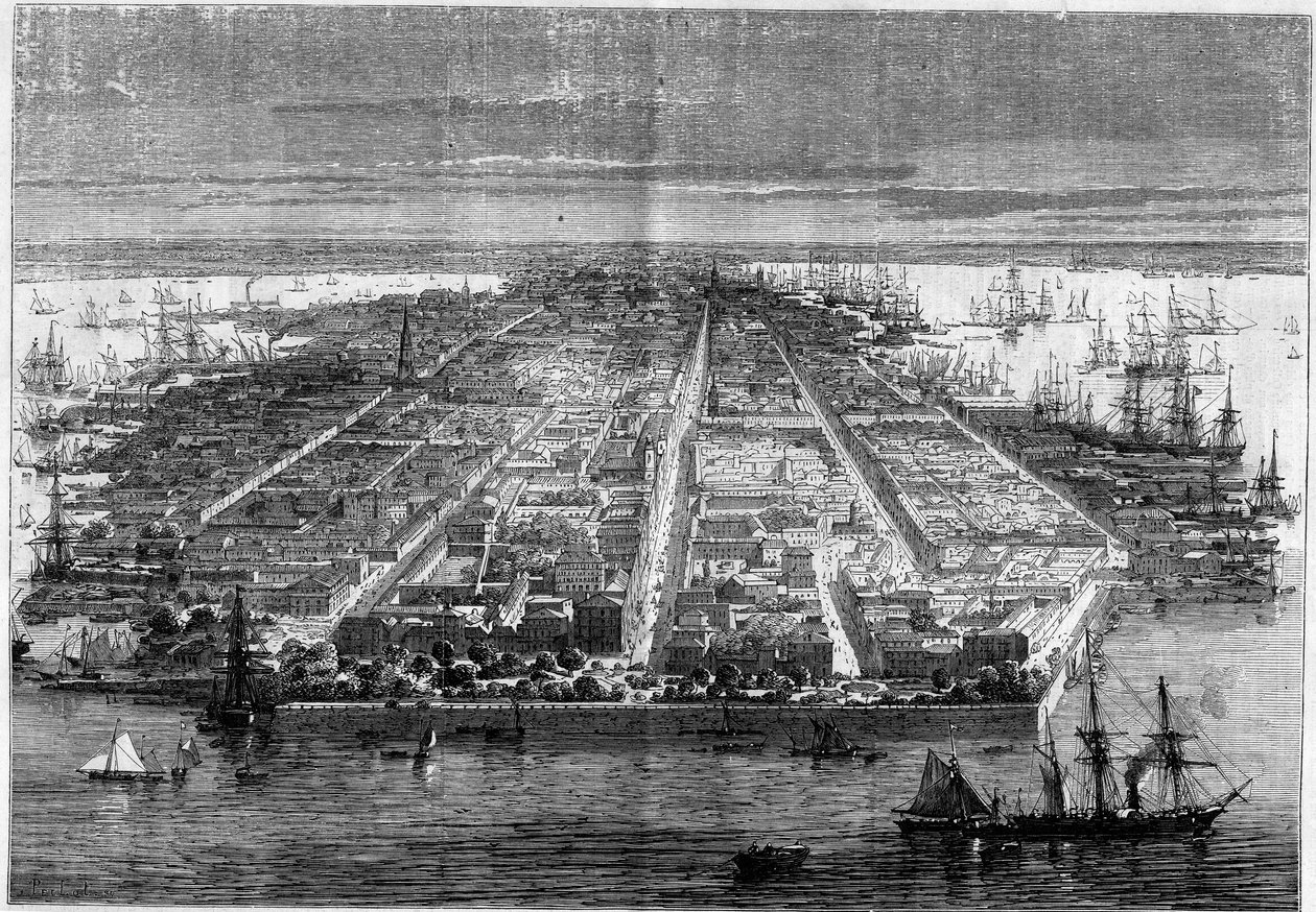 Widok na miasto Charleston, Karolina Południowa, Stany Zjednoczone autorstwa French School