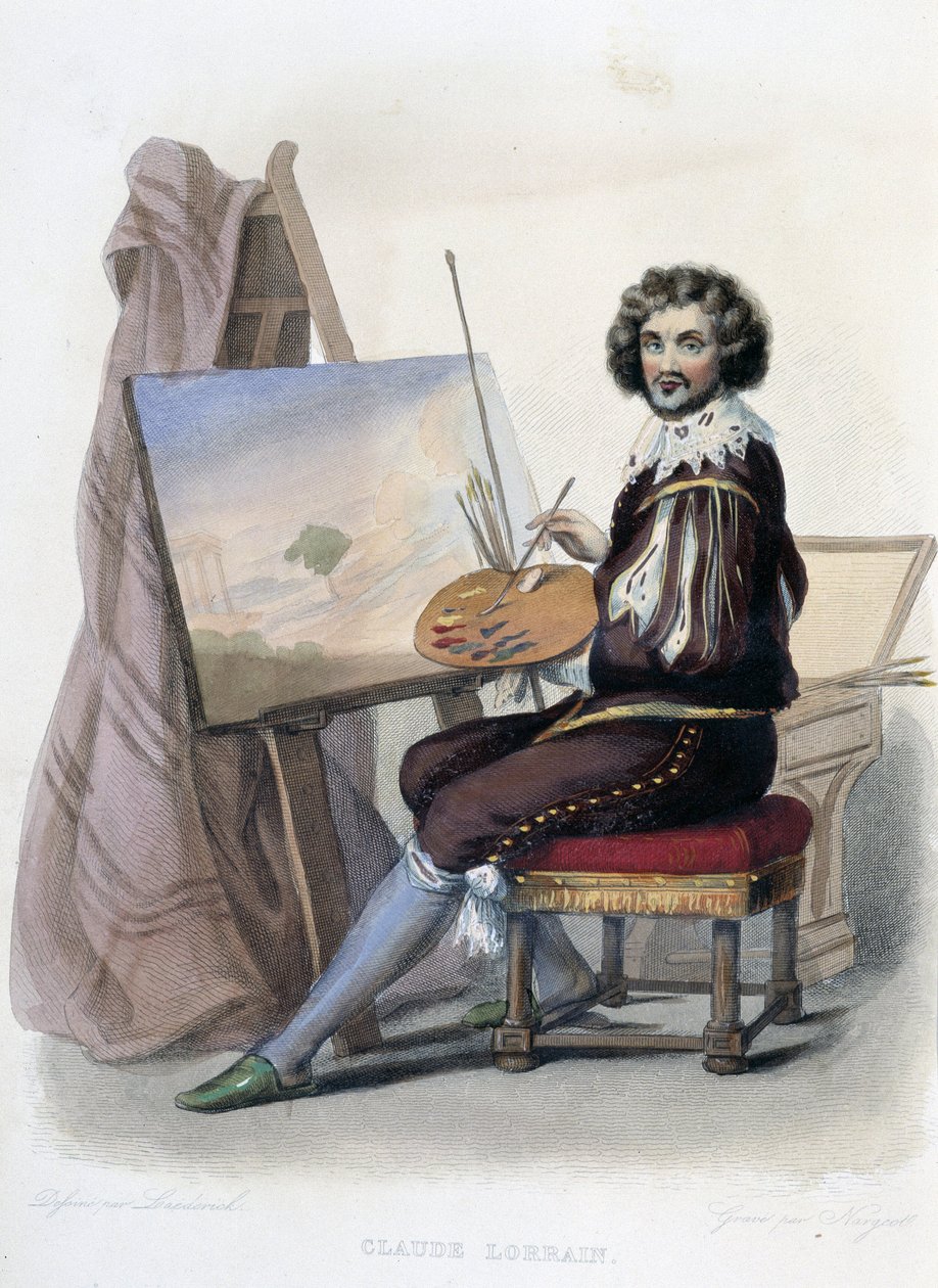 Claude Gellee dit Lorrain (1600-1682) Francuski malarz w „Le Plutarque francais” Mennechet, Paryż autorstwa French School