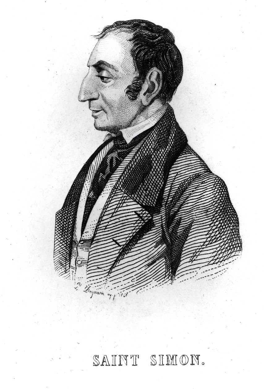 Claude Henri de Rouvroy (1760-1825) Hrabia Saint-Simon, XVIII-XIX w. autorstwa French School