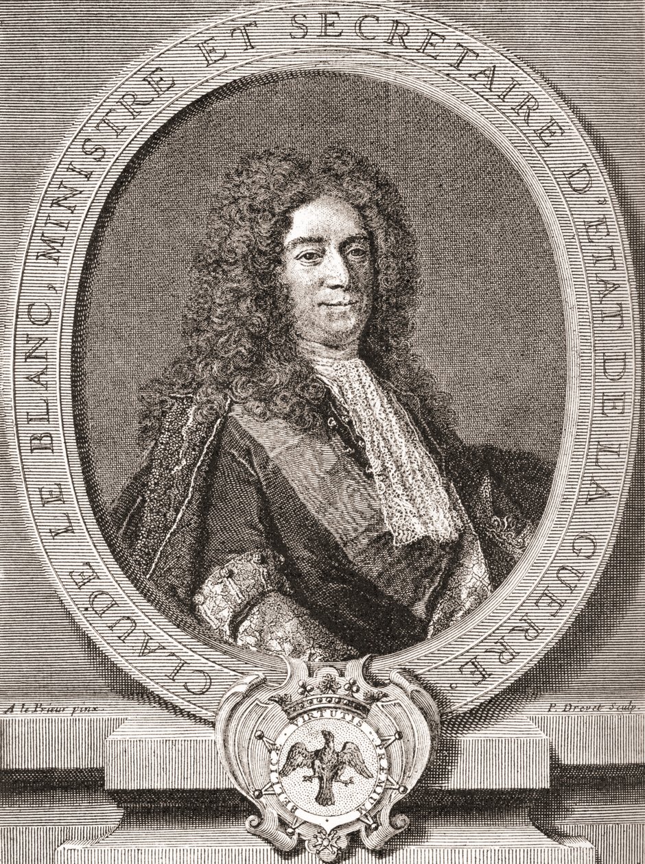 Claude Le Blanc, 1669 1728. Francuski urzędnik królewski ancien regime i dwukrotnie sekretarz stanu ds. wojny. Z Les Heures Libres opublikowanego w 1908 roku. autorstwa French School