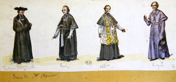 Stroje duchowne we Francji w XIX wieku (kolor lito) autorstwa French School