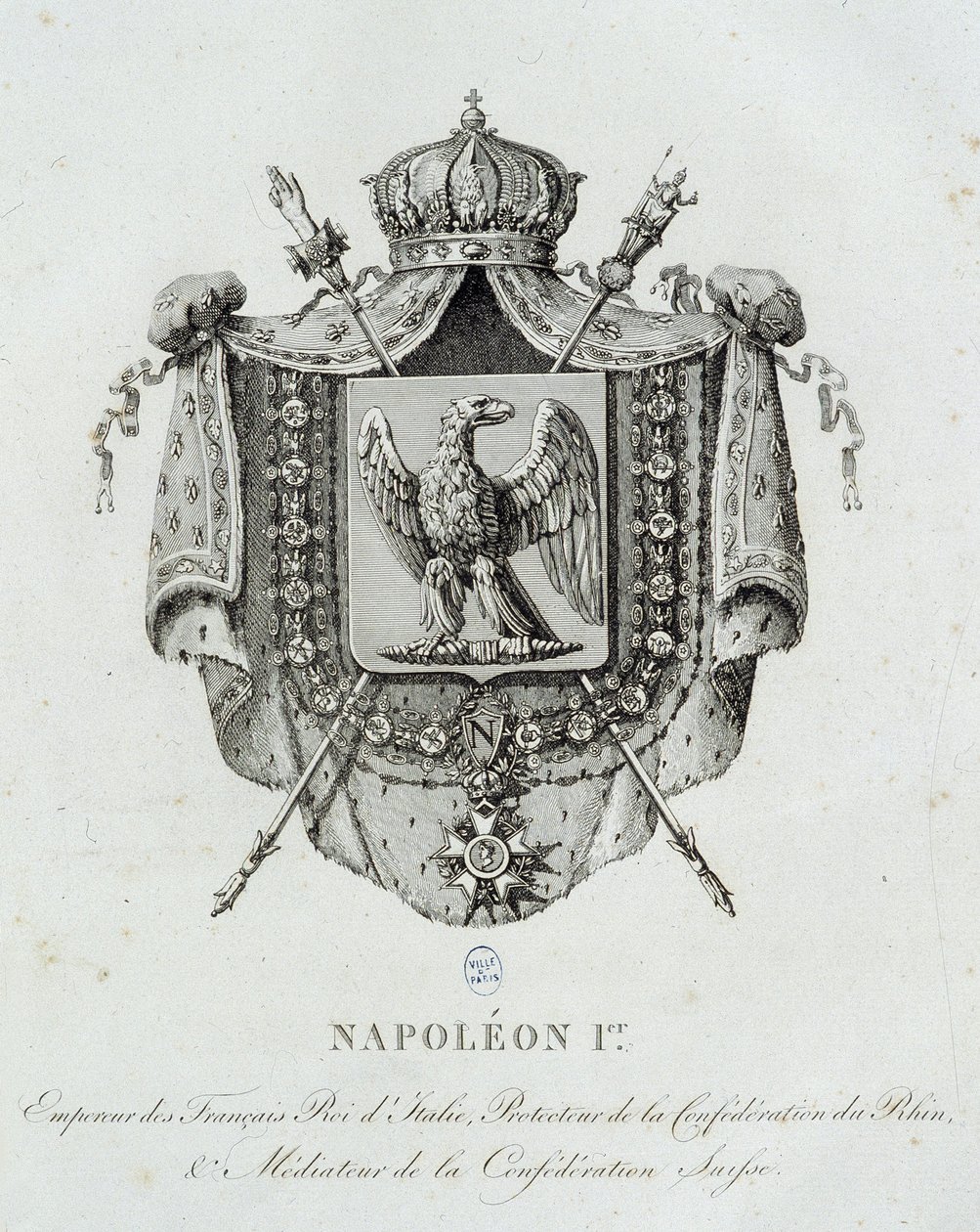Herb Napoleona 1er - w „Archiwalu Generalnym Cesarstwa Francuskiego” H. Simon autorstwa French School