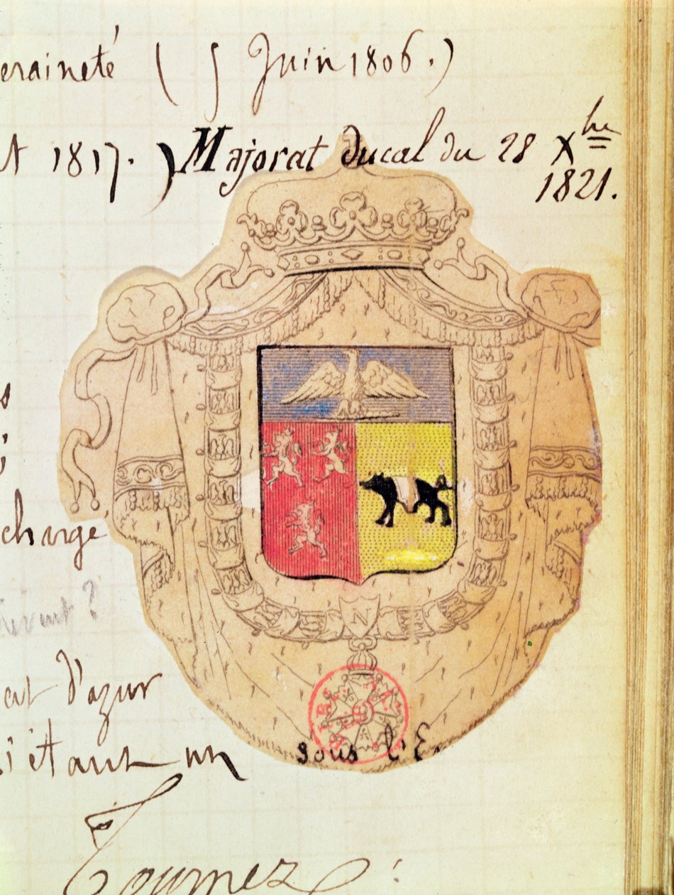 Herb Karola Maurycego de Talleyrand-Périgord (1754-1838) Książę Benewentu autorstwa French School