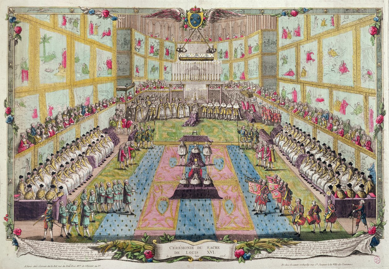 Koronacja Ludwika XVI w katedrze w Reims 11 czerwca 1775 r. autorstwa French School