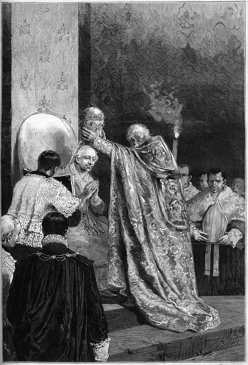Koronacja papieża Leona XIII (Leone) (1810-1903) w Kaplicy Sykstyńskiej autorstwa French School