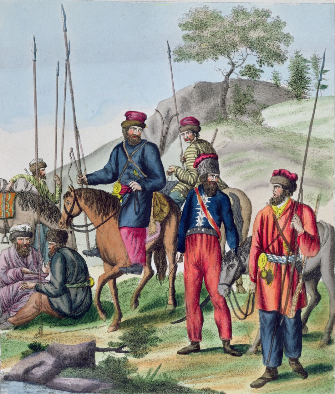 Kozacy w armii rosyjskiej, ok. 1814 autorstwa French School