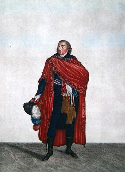 Strój reprezentanta ludu w okresie dyrekcji, ok. 1797 (kolorowa rycina) autorstwa French School