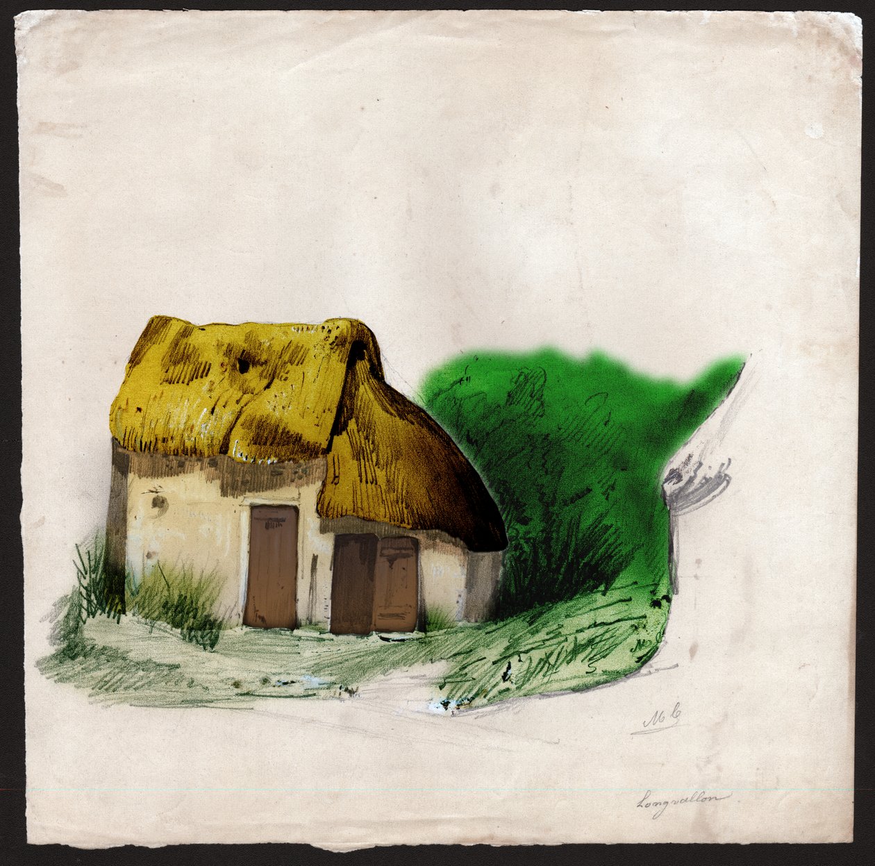 Domek we Francji. (Rysunek, ok. 1830) autorstwa French School