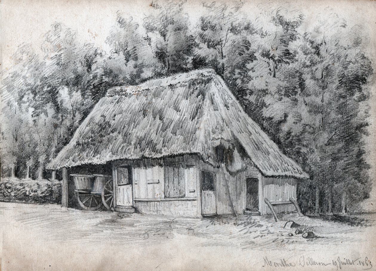 Domek we Francji. (rysunek autorstwa French School
