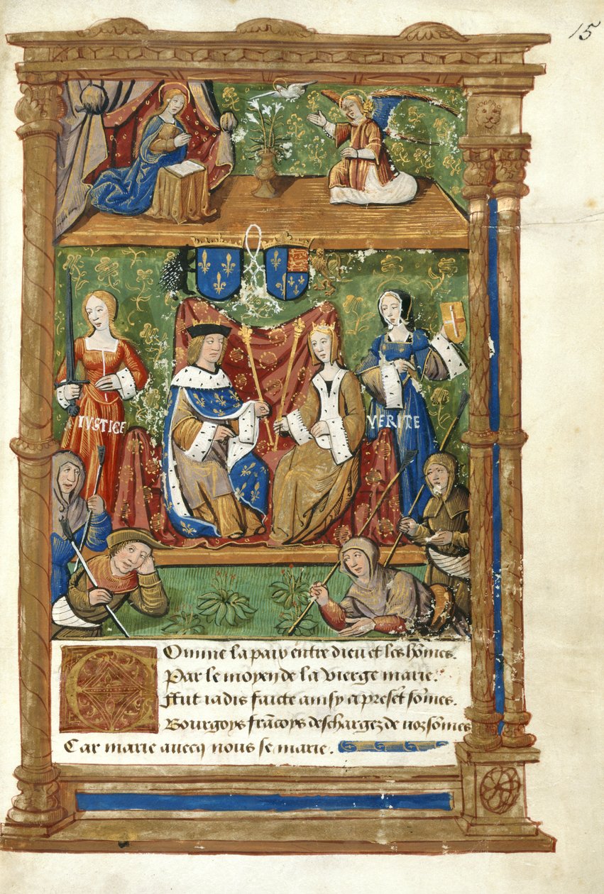Bawełna Wespazjan B. II, f.15 Korowód w Palais Royal autorstwa French School