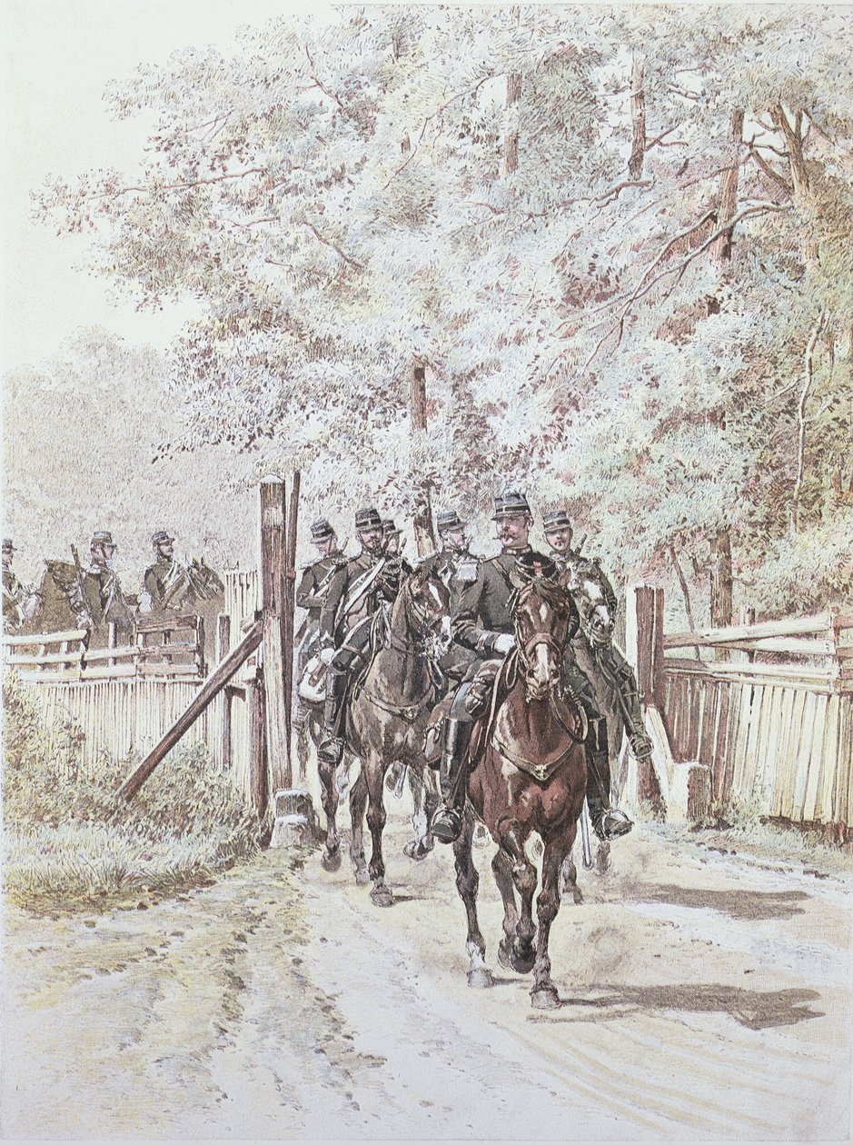 Żandarmeria wiejska, ok. 1887 r. autorstwa French School