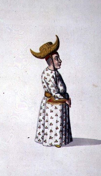 Krasnolud nadworny, okres osmański, 3. ćw. XVIII w. (akwarela na papierze) autorstwa French School