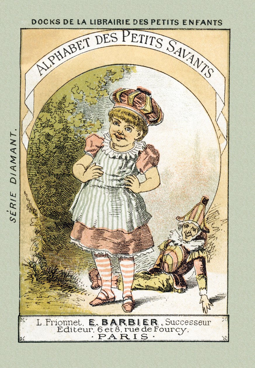 Okładka - Kiedy śmiejemy się jak tytułowy Bebe, mówimy A A A A A A A A A - w „Alphabet des petits savants”, koniec XIX wieku (chromolitografia) autorstwa French School
