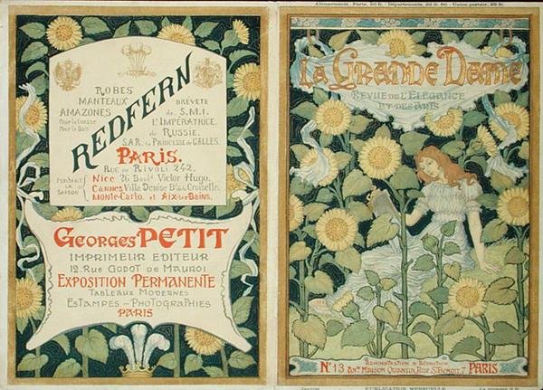 Projekt okładki „La Grande Dame”, ok. 1890 (kolor lito) autorstwa French School