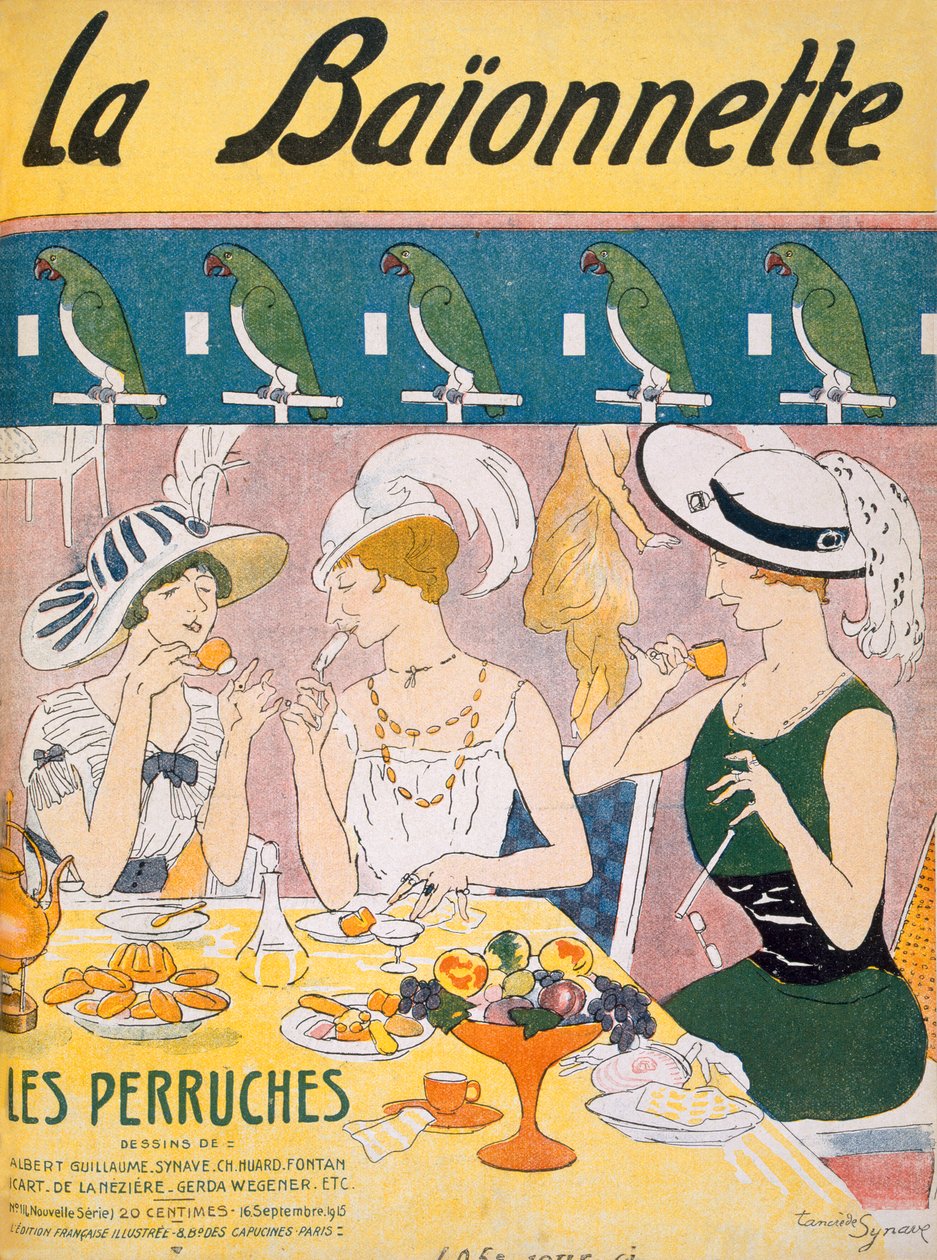 Ilustracja na okładce magazynu La Baionnette, 1914-18 autorstwa French School
