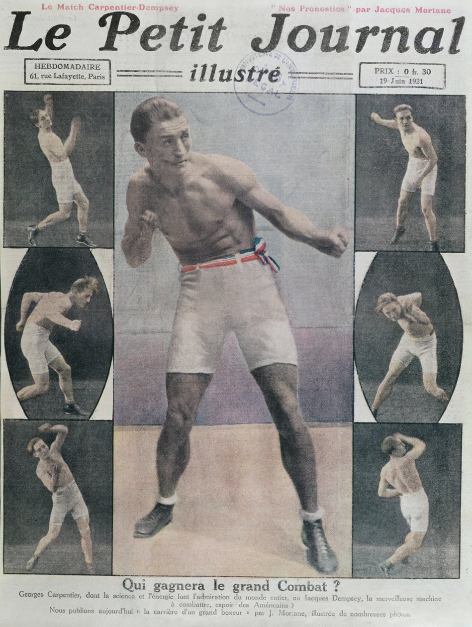 Okładka Le Petit Journal przedstawiająca walkę Carpentier i Dempsey, 1921 autorstwa French School