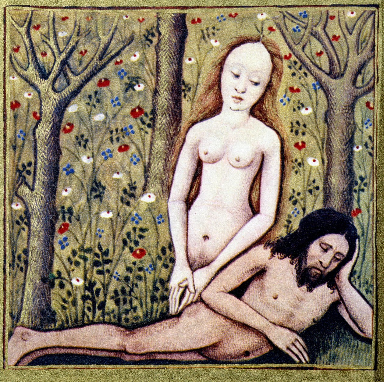 Stworzenie Ewy z uda Adama - według "Des dames de renom" Boccace