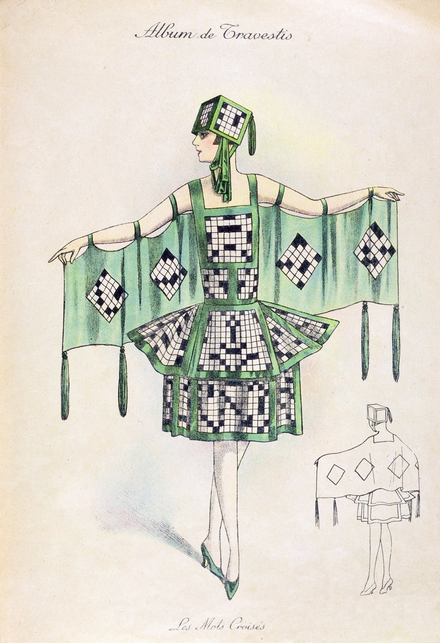 Kostium Krzyżówka Fancy Dress, ok. 1920 autorstwa French School
